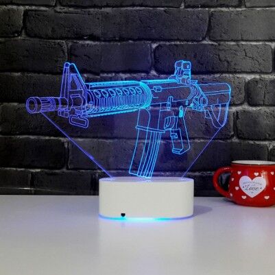 Silah Tasarımlı 3D LED Lamba - Thumbnail
