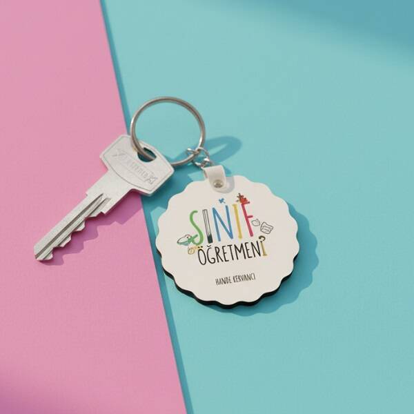 Sınıf Öğretmeni İçin Papatya Anahtarlık