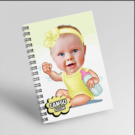 Şirin Kız Bebek Karikatürlü Defter - Thumbnail