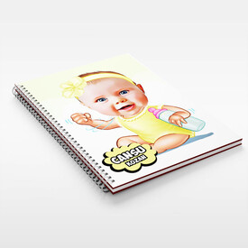 Şirin Kız Bebek Karikatürlü Defter - Thumbnail