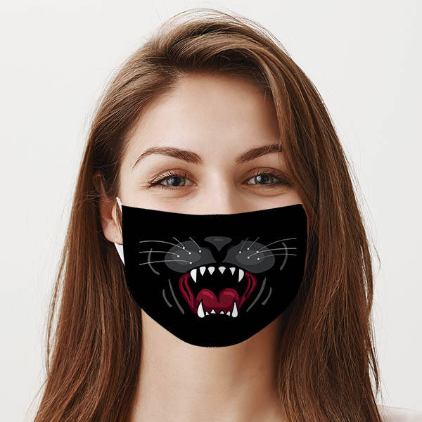 Siyah Panter Ağzı Tasarımlı Maske