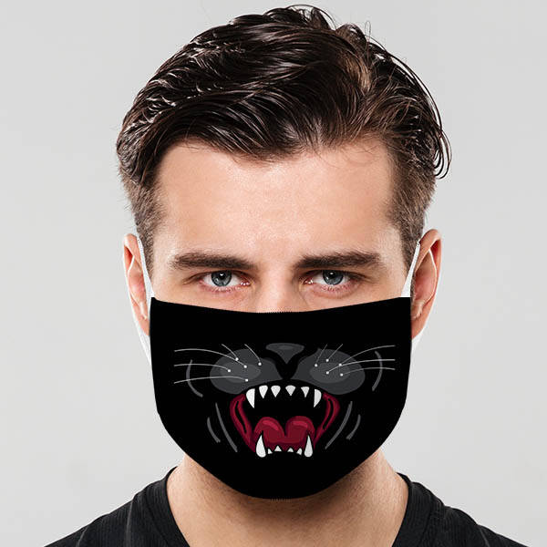 Siyah Panter Ağzı Tasarımlı Maske