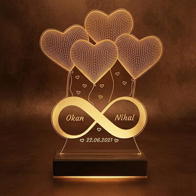  - Sonsuz Aşkımız 3D Led Gece Lambası