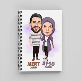 Sonsuza Dek Seninle Sevgilim Karikatürlü Defter - Thumbnail