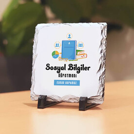 Sosyal Bilgiler Öğretmenlerine Hediye Taş Baskı - Thumbnail