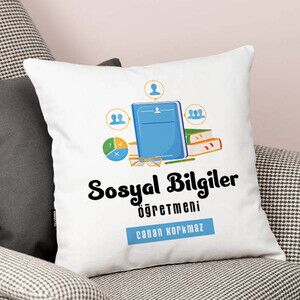 Sosyal Bilgiler Öğretmenlerine Özel İsimli Yastık - Thumbnail