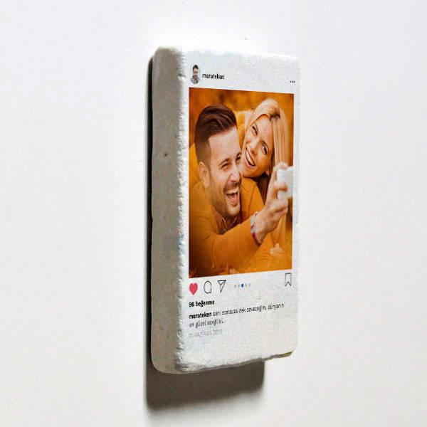 Sosyal Medya Tasarımlı Taş Buzdolabı Magneti