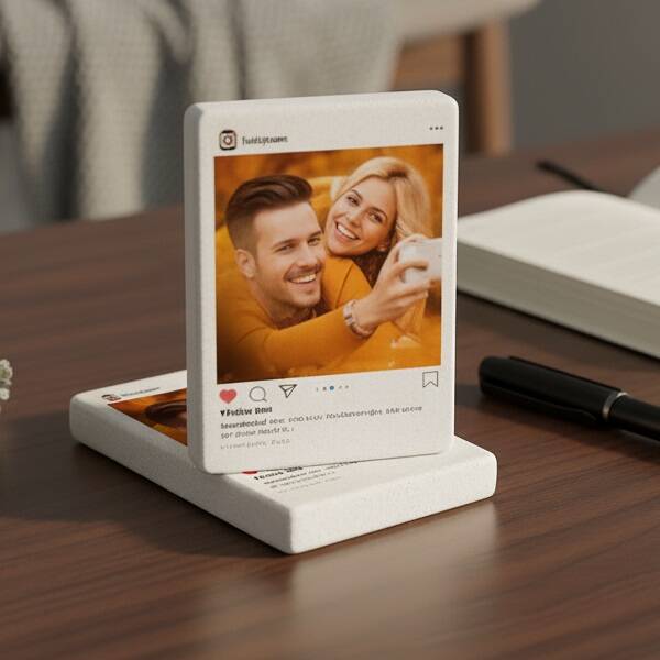 Sosyal Medya Tasarımlı Taş Buzdolabı Magneti