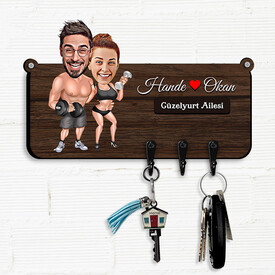 Hediyelik - Kadın Aile Hekimi Karikatürlü Anahtarlık - Thumbnail