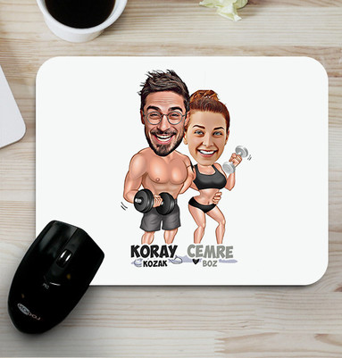  - Sporcu Çiftler Karikatürlü Mouse Pad