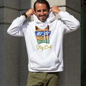 Stay Cool Tasarımlı Kapşonlu Sweatshirt - Thumbnail