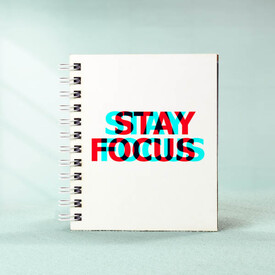 Stay Focus Motto Tasarım Hediyelik Not Defteri - Thumbnail