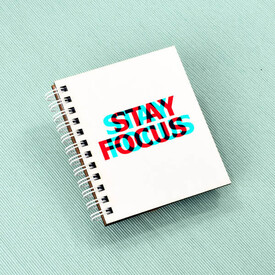 Stay Focus Motto Tasarım Hediyelik Not Defteri - Thumbnail