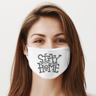 Stay Home Tasarım Yıkanabilir Maske - Thumbnail
