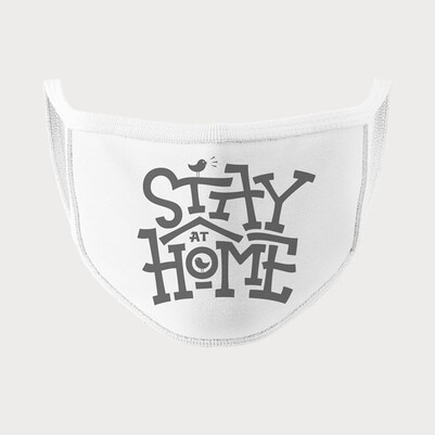 Stay Home Tasarım Yıkanabilir Maske - Thumbnail