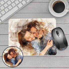 Sulu Boya Efektli Anneye Hediye Mousepad - Thumbnail