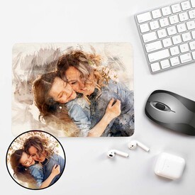 Sulu Boya Efektli Anneye Hediye Mousepad - Thumbnail