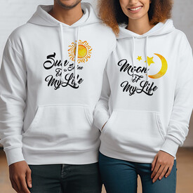 Sun And Moon Kapşonlu Sweatshirt - Thumbnail