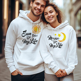 Sun And Moon Kapşonlu Sweatshirt - Thumbnail