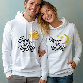 Sun And Moon Kapşonlu Sweatshirt - Thumbnail