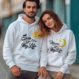 Sun And Moon Kapşonlu Sweatshirt - Thumbnail