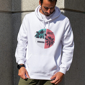  - Sunset Tasarımlı Kapşonlu Sweatshirt