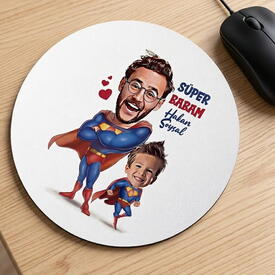  - Süper Baba ve Oğlu Karikatürlü Mousepad