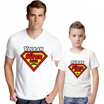  - Süper Baba ve Süper Oğlu 2'li Tişörtleri