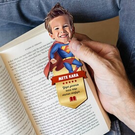 Süper Çocuk Karikatürlü Kitap Okuma Ayracı - Thumbnail