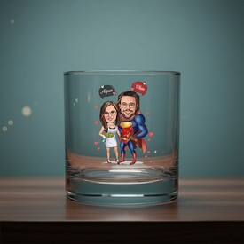Süper Hero Karikatürlü Viski Kadehi - Thumbnail