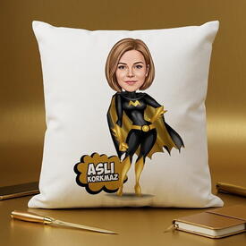  - Süper Kadın Karikatürlü Yastık
