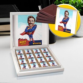  - Süper Kahraman Erkek Karikatürlü Çikolata Kutusu