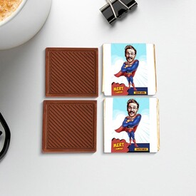 Süper Kahraman Erkek Karikatürlü Çikolata Kutusu - Thumbnail