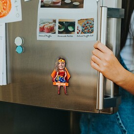 Süper Kahraman Kadın Karikatürlü Buzdolabı Magneti - Thumbnail