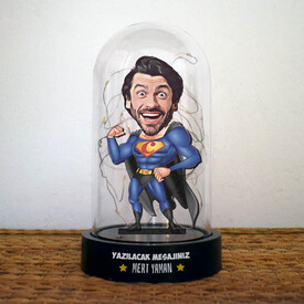 Süper Kahraman Karikatürlü Işıklı Fanus Biblo - Thumbnail