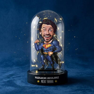  - Süper Kahraman Karikatürlü Işıklı Fanus Biblo