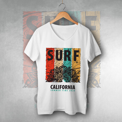 Surf California Unisex Tişört - Thumbnail