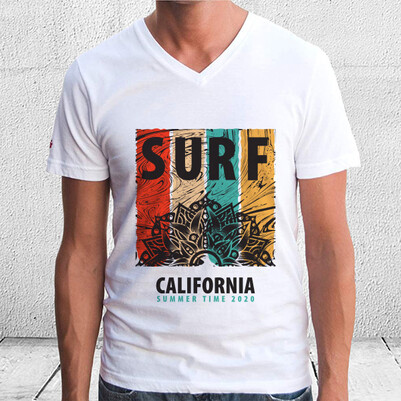 Surf California Unisex Tişört - Thumbnail