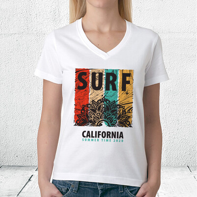 Surf California Unisex Tişört - Thumbnail