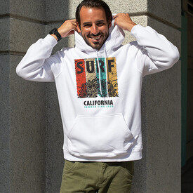 Surf Tasarımlı Kapşonlu Sweatshirt - Thumbnail