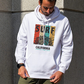 Surf Tasarımlı Kapşonlu Sweatshirt - Thumbnail