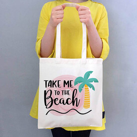 Take Me To The Beach Tasarım Plaj Çantası - Thumbnail