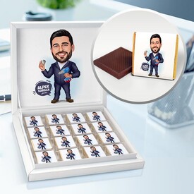 Tamirat Ustası Erkek Karikatürlü Çikolata Kutusu - Thumbnail