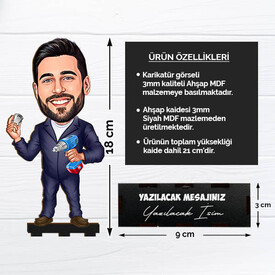 Tamirci Erkek Karikatürlü Biblo - Thumbnail