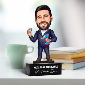 Tamirci Erkek Karikatürlü Biblo - Thumbnail