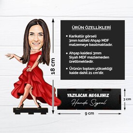 Tango Dansı Yapan Kadın Karikatürlü Biblo - Thumbnail