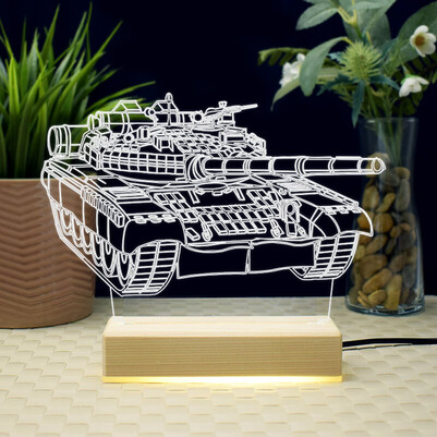 Tank Tasarımlı 3d Led Lamba - Thumbnail