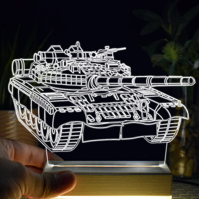 Tank Tasarımlı 3d Led Lamba - Thumbnail