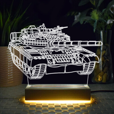 Tank Tasarımlı 3d Led Lamba - Thumbnail