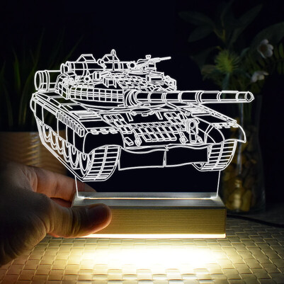 Tank Tasarımlı 3d Led Lamba - Thumbnail